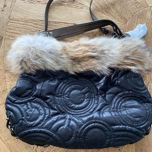 Coach hobo with fur trim